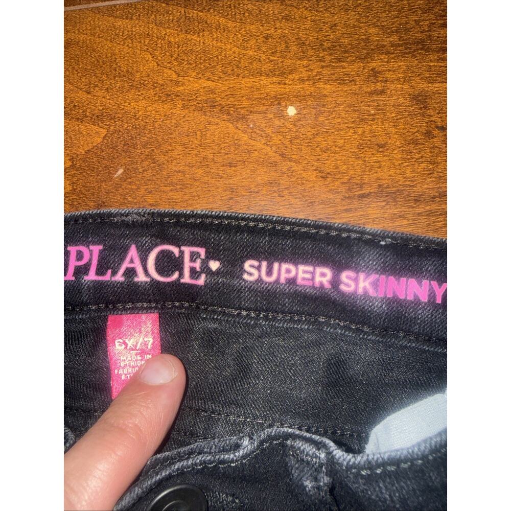 The Childrens Place Jeans Girls Black Super Skinny Size 6x/7